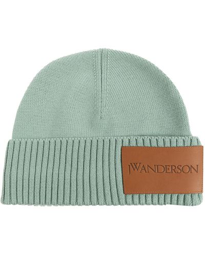 JW Anderson Wool Beanie With Logo, - Green