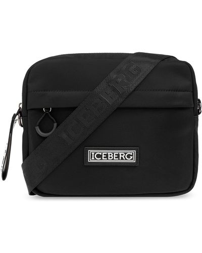 Iceberg Shoulder Bag With Logo - Black
