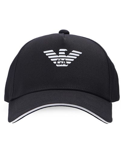 Emporio Armani Branded Baseball Cap, - Black