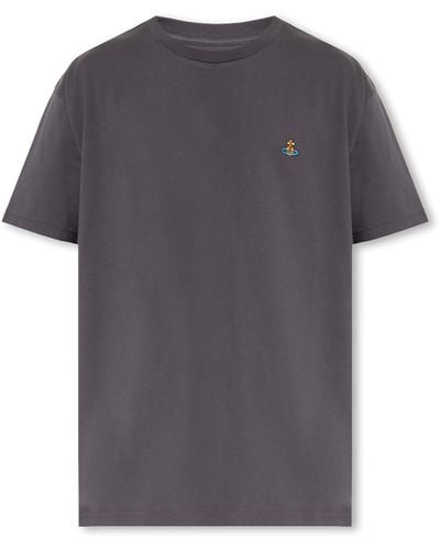 Vivienne Westwood T-shirt With Logo, - Grey