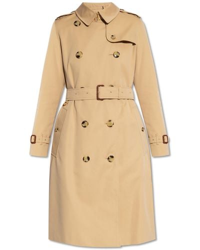 Burberry Cotton Trench Coat, - Natural