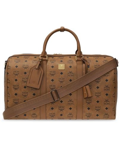 MCM Holdall With Logo, - Brown