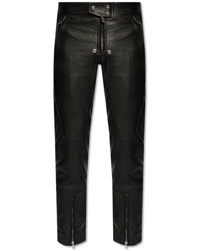 Rick Owens 'luxor' Leather Trousers, - Black