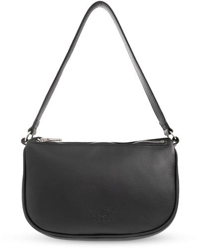 MM6 by Maison Martin Margiela Leather Shoulder Bag - Black
