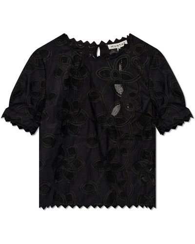 Munthe 'moskva' Embroidered Top, - Black