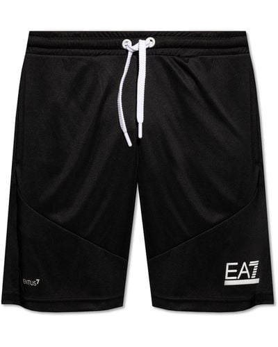 EA7 Shorts With Logo, - Black
