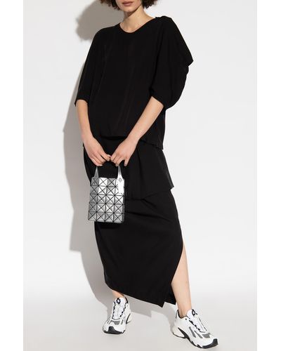 Issey Miyake Top With Decorative Sleeves - Black