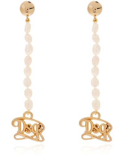 DSquared² Earrings With Logo, - White