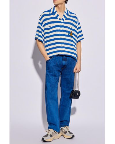 Vivienne Westwood 'camp' Striped Shirt, - Blue
