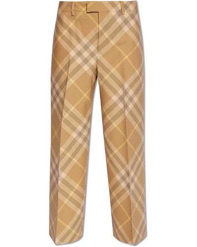Burberry Wool Trousers - Natural