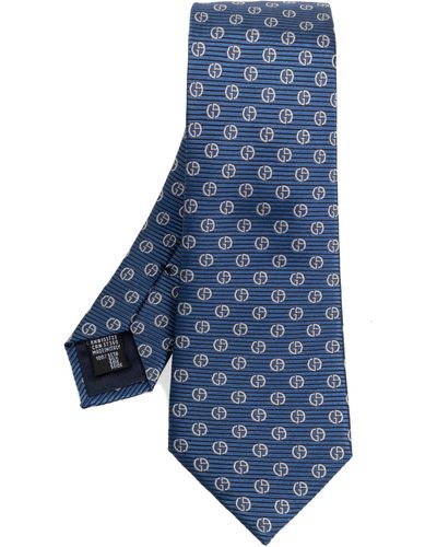 Giorgio Armani Silk Tie, - Blue