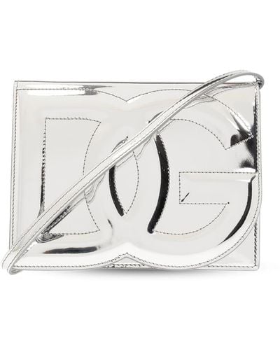 Dolce & Gabbana Shoulder Bag With Logo - Metallic