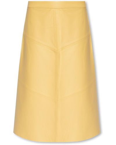 Notes Du Nord 'imaya' Leather Skirt - Yellow