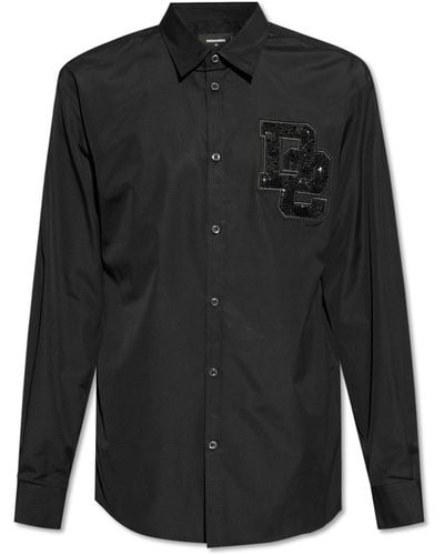 DSquared² Appliquéd Shirt, - Black