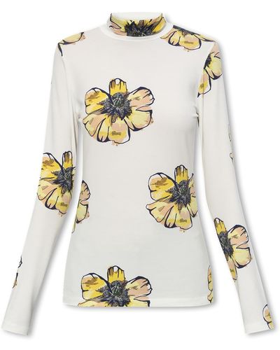PS by Paul Smith Floral Turtleneck Jumper, ' - White