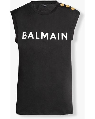 Balmain T-Shirt With Logo - Black