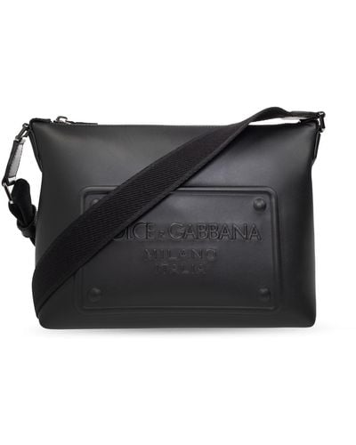 Dolce & Gabbana Shoulder Bag With Logo, - Black