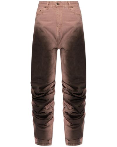 Y. Project Jeans With Darts On The Legs, - Brown