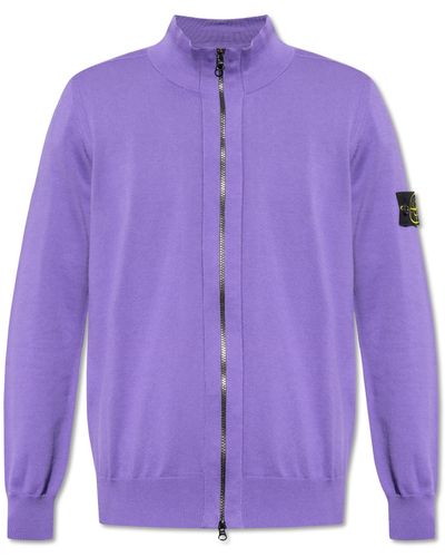 Stone Island Sweatshirt With Logo, - Purple