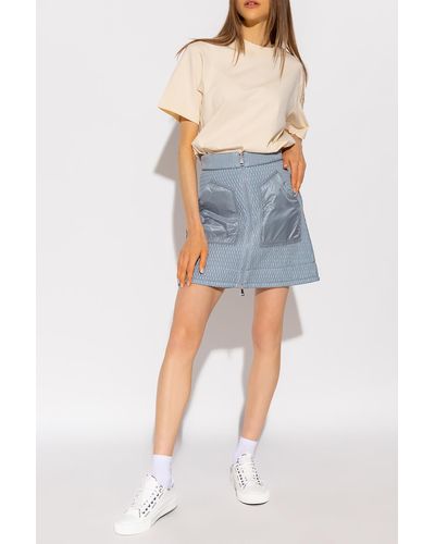 Moncler Light Blue Quilted Skirt
