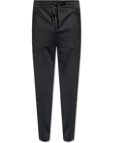 Moncler Trousers With Side Stripes - Black
