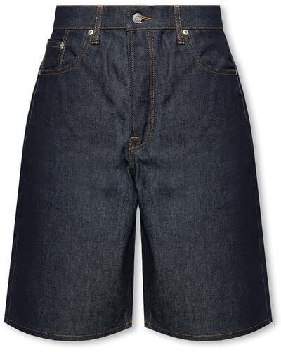 Stussy Denim Shorts With Logo - Blue