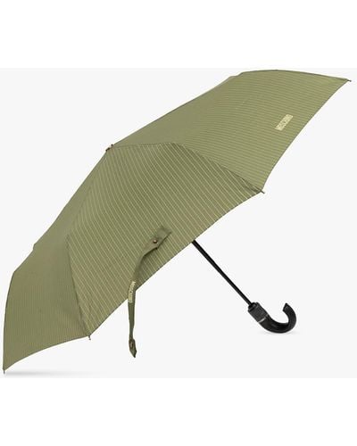 Moschino Folding Umbrella With Logo, - Green