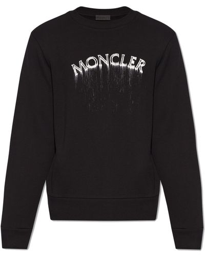 Moncler Sweatshirt With Logo, - Black
