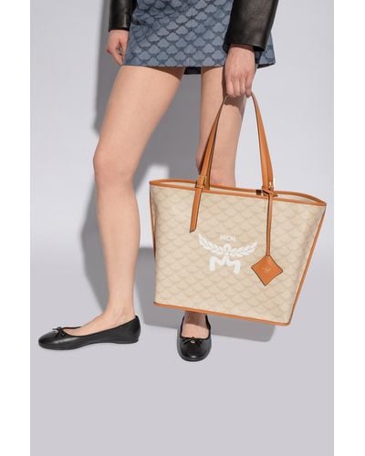 MCM 'himmel Medium' Shopper Bag, - Natural