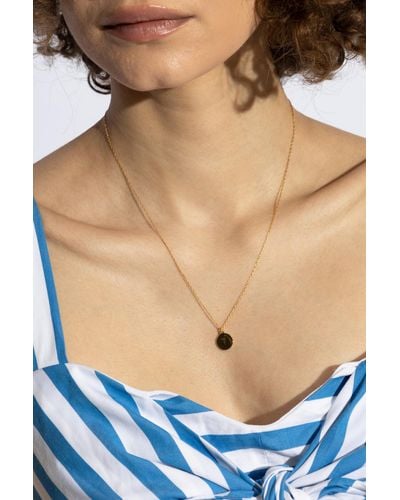 Kate Spade Necklace With `T` Pendant - Blue