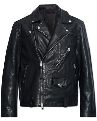 AllSaints 'warner' Leather Jacket, - Black
