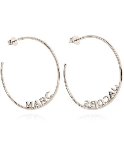 Marc Jacobs Brass Earrings With Logo - White