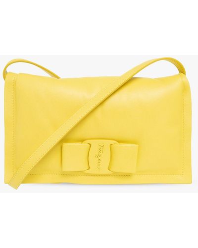 Ferragamo Leather Shoulder Bag - Yellow