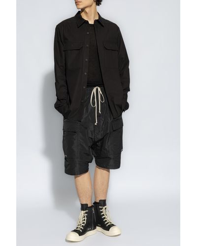 Rick Owens 'pods' Shorts With Pockets, - Black