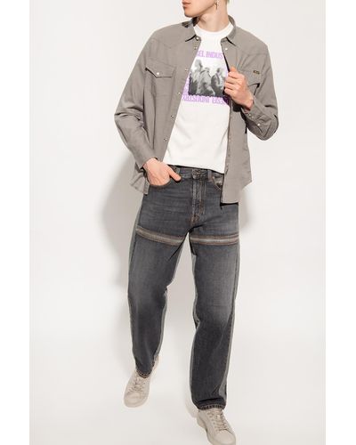 DIESEL 's-east-long-hs' Shirt With Pockets - Gray