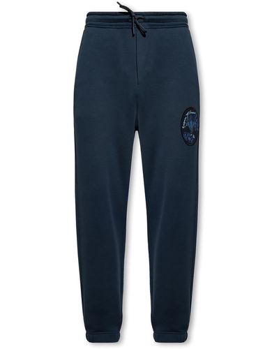 Emporio Armani Patched Joggers - Blue