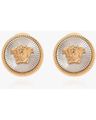 Versace Earrings With Medusa Face - Natural