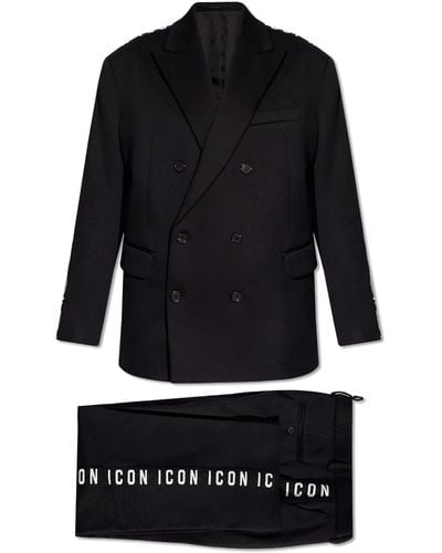 DSquared² Suit With Logo, - Black
