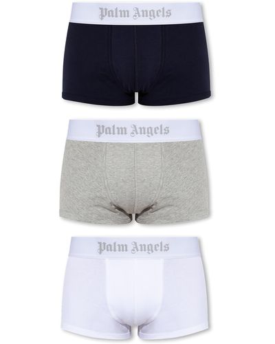 Palm Angels Branded Boxers 3-pack, - Blue