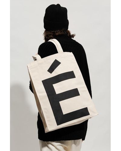 Etudes Studio Shopper Bag With Logo - Black