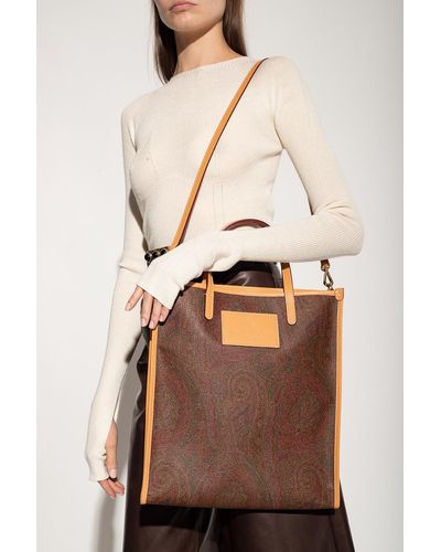 Etro Shopper Bag With Logo - Brown