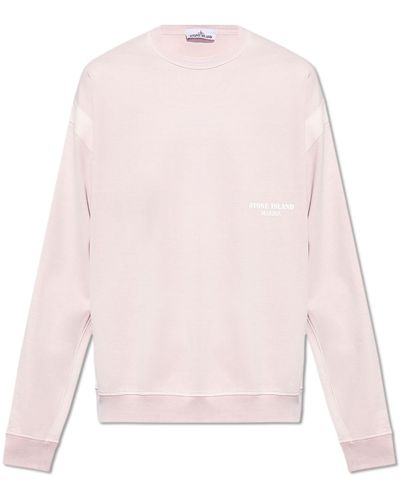 Stone Island Sweatshirt From The 'marina' Collection, - Pink