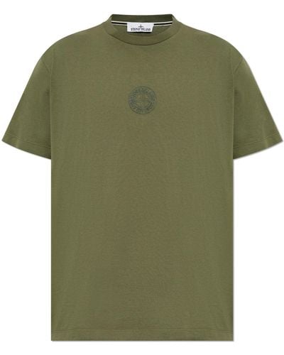 Stone Island T-Shirt With Logo - Green