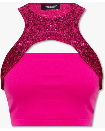 Undercover Top With Sequins - Pink