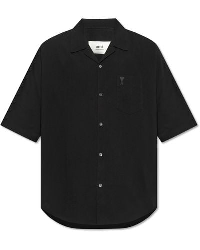Ami Paris Shirt With Logo - Black