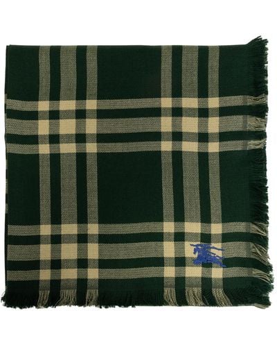 Burberry Wool Scarf, - Green