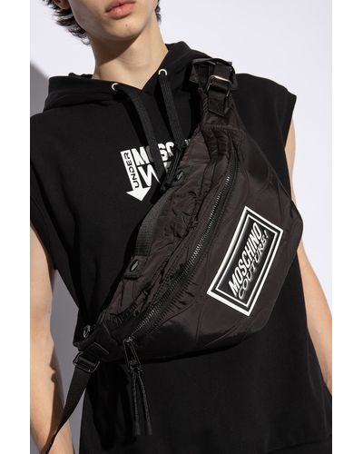 Moschino Belt Bag With Logo, - Black
