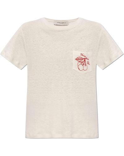 Golden Goose T-shirt With Logo, - White