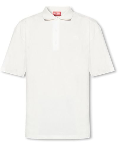 DIESEL T-vort-megoval-d Polo Shirt With Logo - White