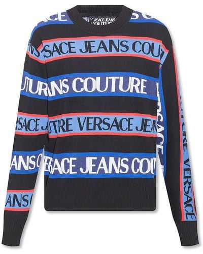 Versace Jumper With Logo - Blue